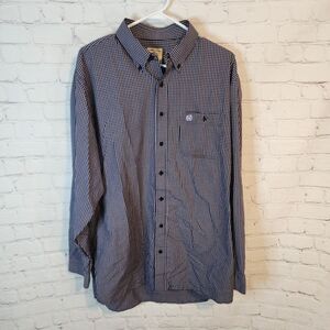 Men's Gunnison Creek Purple Relaxed Fit Button-Down Shirt, Size XLT